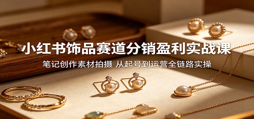 小红书饰品赛道分销盈利实战课：笔记创作素材拍摄，从起号到运营全链路实操-知识星球