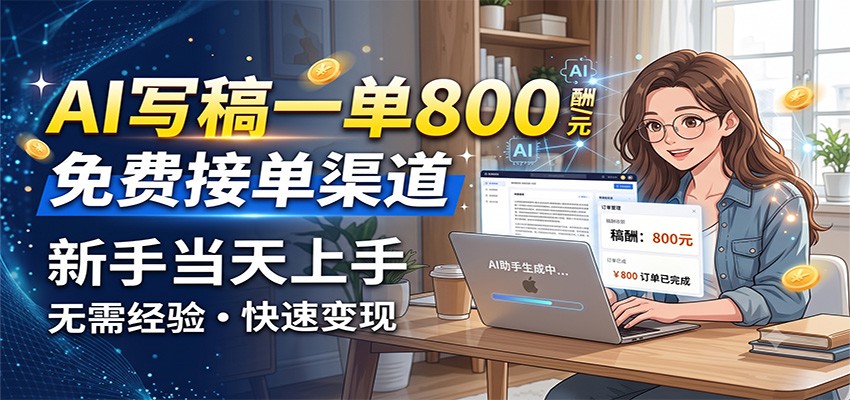 AI写稿一单800，免费接单渠道，一单一结几十到上千，新手当天上手-知识星球