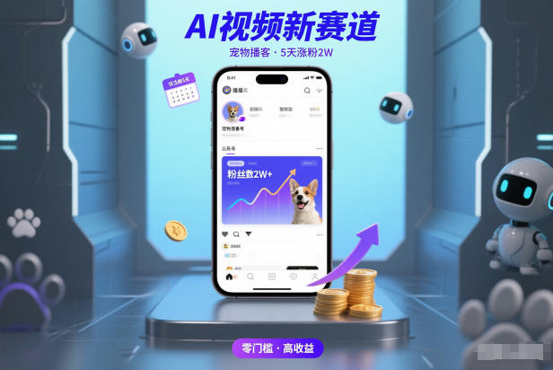 AI视频新赛道，宠物播客仅注册5天涨粉2W，收益非常可观-知识星球
