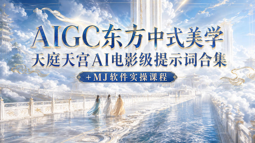 AIGC东方中式美学天庭天宫AI电影级提示词合集+MJ软件实操课程-知识星球