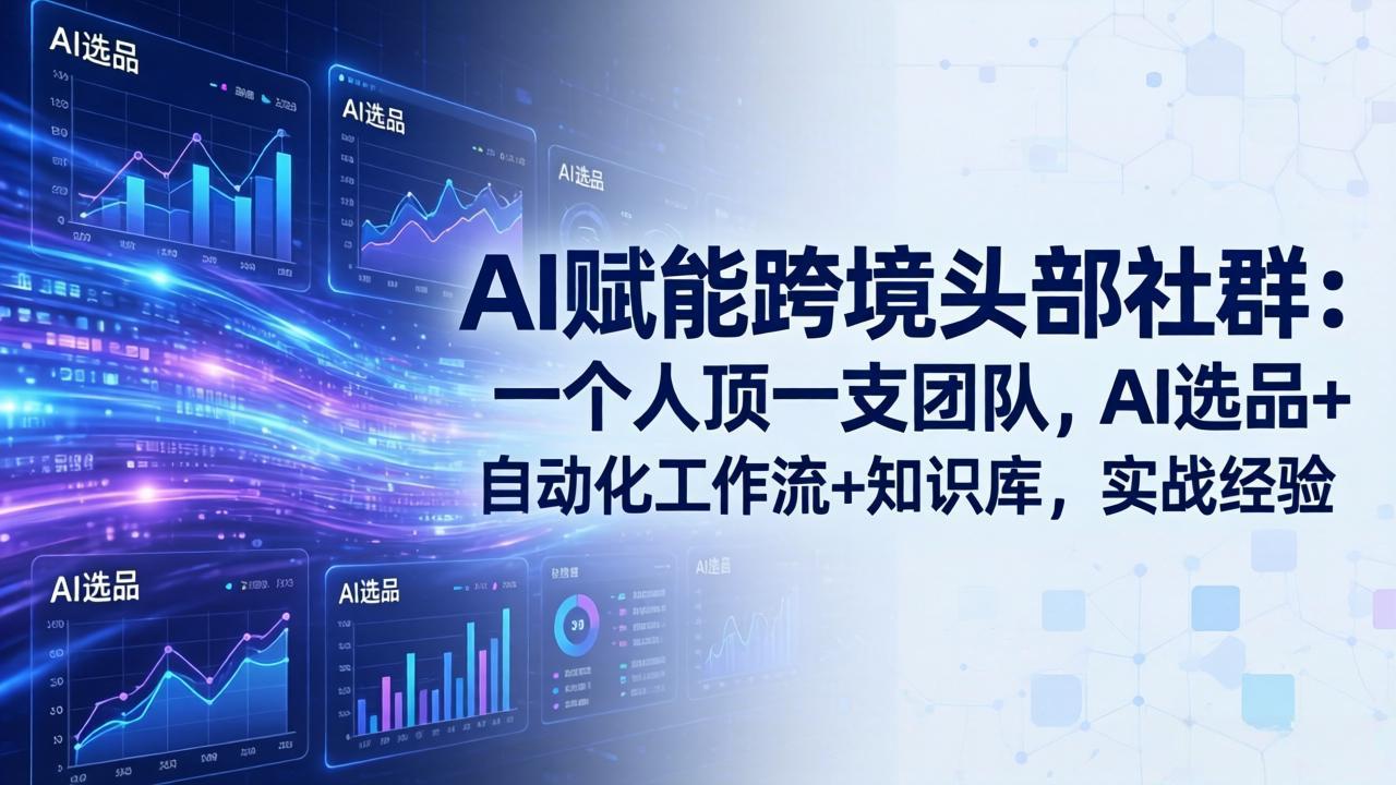 AI赋能跨境头部社群:一个人顶一支团队,AI选品+自动化工作流+知识库,实战经验-更新3月-知识星球