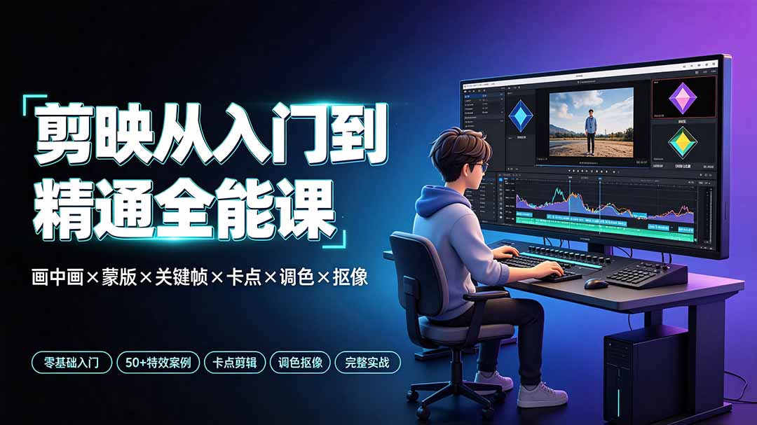 剪映从入门到精通全能课：画中画×蒙版×关键帧×卡点×调色×抠像，一站式掌握剪辑核心技能-知识星球