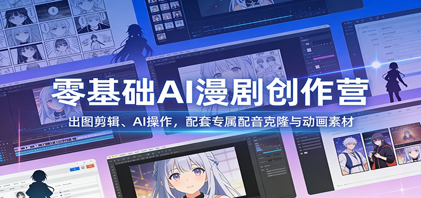 零基础AI漫剧创作营：出图剪辑、AI操作，配套专属配音克隆与动画素材-知识星球