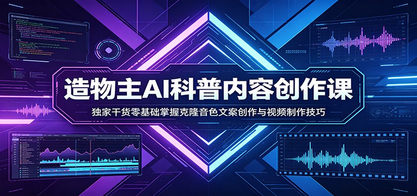 AI科普内容创作课：独家干货零基础掌握克隆音色文案创作与视频制作技巧-知识星球