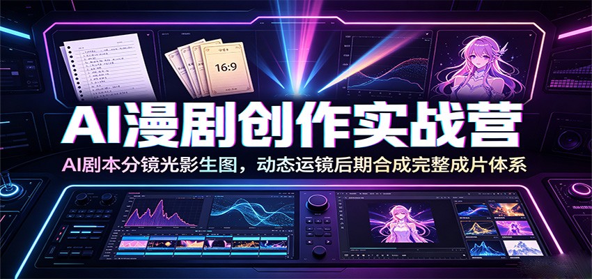 AI漫剧创作实战营：AI剧本分镜光影生图，动态运镜后期合成完整成片体系-知识星球