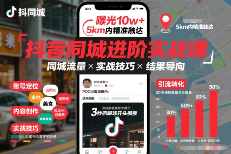 抖音同城进阶实战课，助你同城流量拿到结果-知识星球