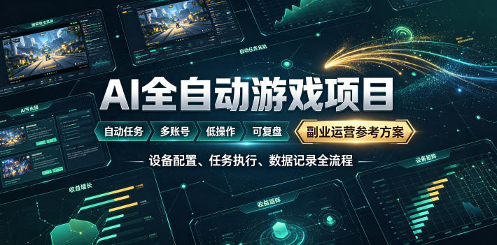 AI全自动游戏躺賺副业：日入几百，稳定运行三年的项目！【揭秘】-知识星球