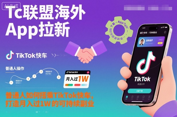 Tc联盟海外App拉新：普通人如何搭乘TikTok快车，打造月入过1W的可持续副业-知识星球