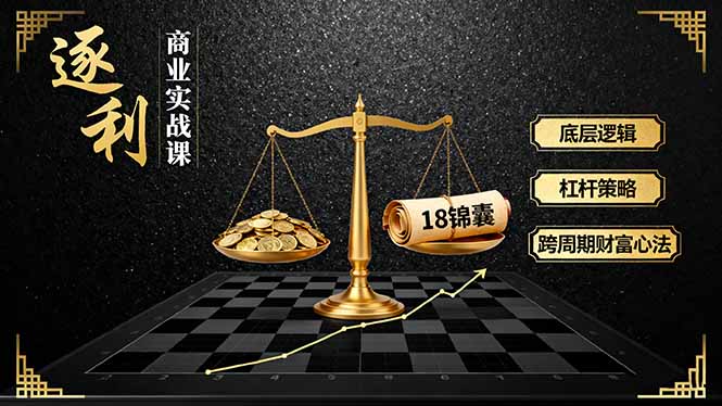 《逐 利》商业实战课，底层逻辑、杠杆策略、18锦囊，跨周期财富心法(更新-知识星球