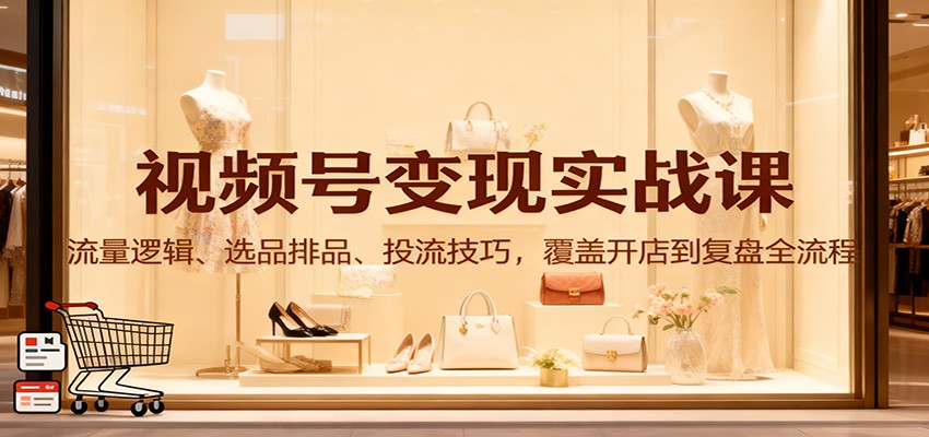 视频号变现实战课：流量逻辑、选品排品、投流技巧，覆盖开店到复盘全流程-知识星球