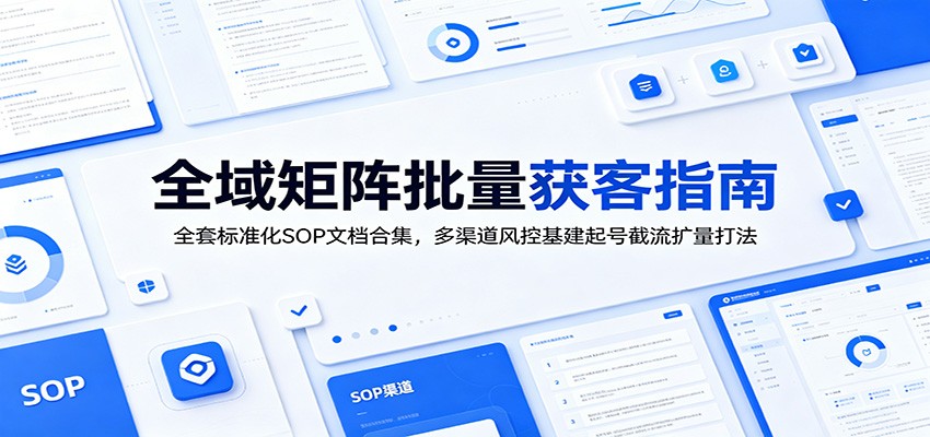 全域矩阵批量获客指南：全套标准化SOP文档合集，多渠道风控基建起号截流扩量打法-知识星球
