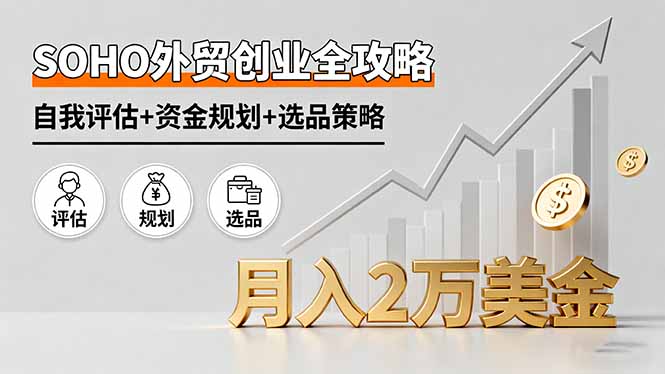 SOHO外贸创业全攻略，自我评估+资金规划+选品策略，月入2万美金-知识星球