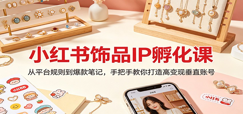小红书饰品IP孵化课：从平台规则到爆款笔记，手把手教你打造高变现垂直账号-知识星球