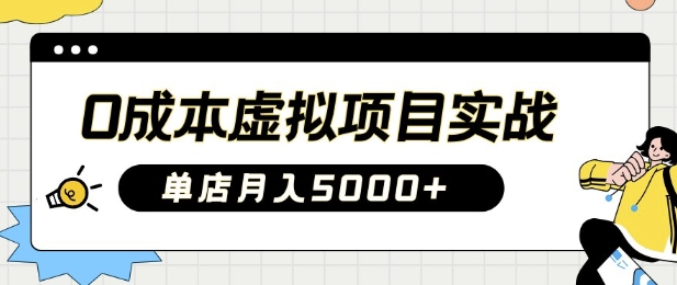 0成本虚拟项目实战手把手教你落地，单店月入5k-小禾网创