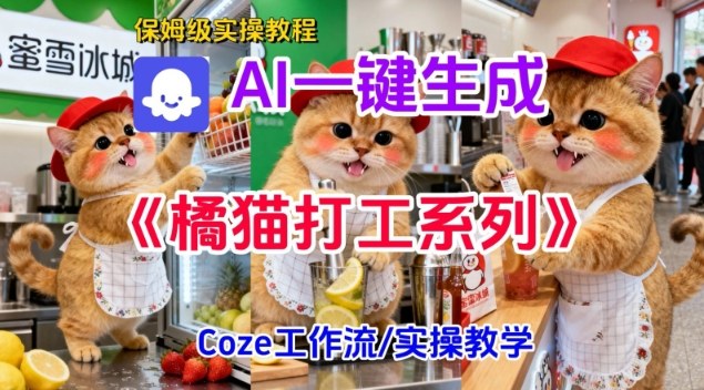 Coze扣子工作流一键生成胖橘猫打工短视频，保姆级实操搭建教学-知识星球