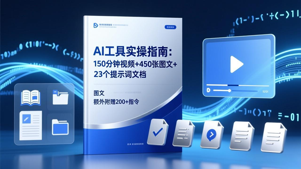 AI工具实操指南：150分钟视频+450张图文+23个提示词文档，额外附赠200+指令-知识星球
