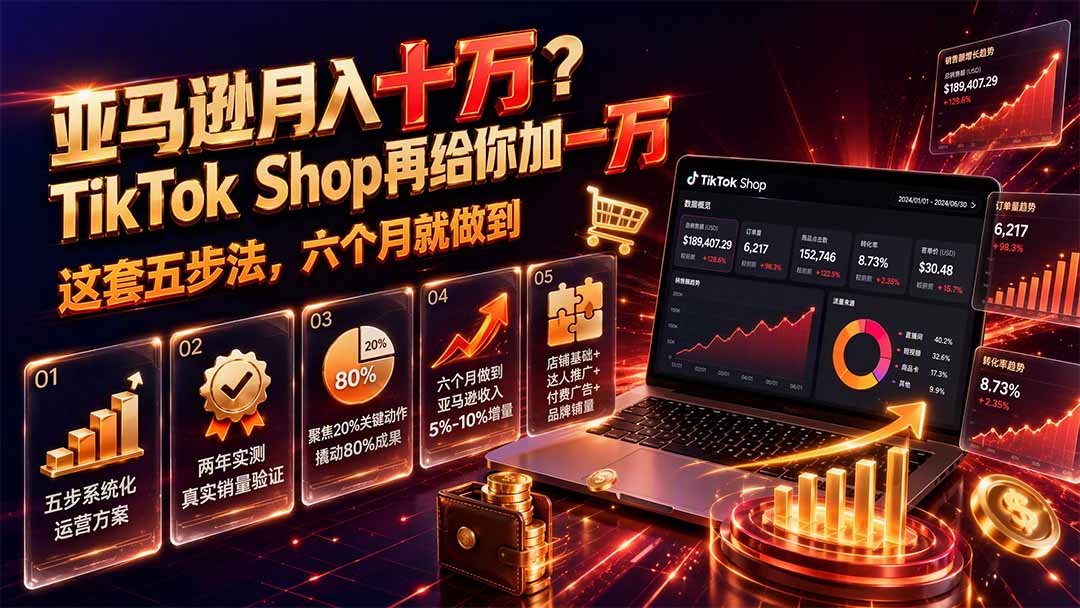亚马逊月入十万？TikTok Shop再给你加一万——这套五步法，六个月就做到【原创双语字幕】-知识星球