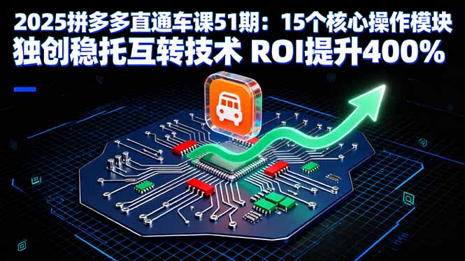 2025拼多多直通车课51期：15个核心操作模块 独创稳托互转技术 ROI提升400%-知识星球