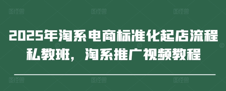 2025年淘系电商标准化起店流程私教班，淘系推广视频教程-知识星球