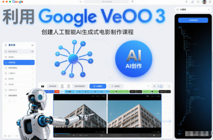 利l用Google Veo 3创建人工智能AI生成式电影制作课程，使用人工智能的力量创建令人惊叹的视频-知识星球
