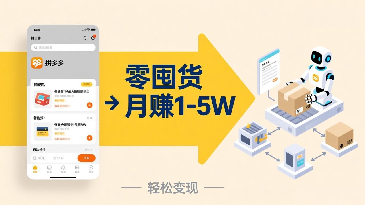 不用囤货不用跑单！拼多多虚拟玩法，机器人管理发货和客服，帮你月赚 1-5W-知识星球
