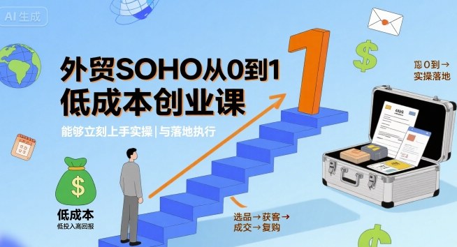 外贸SOHO从0到1低成本创业课，能够立刻上手实操与落地执行-知识星球