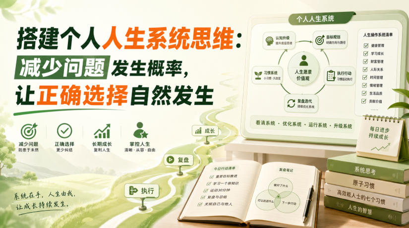 付费文章：搭建个人人生系统思维：减少问题发生概率，让正确选择自然发生-知识星球