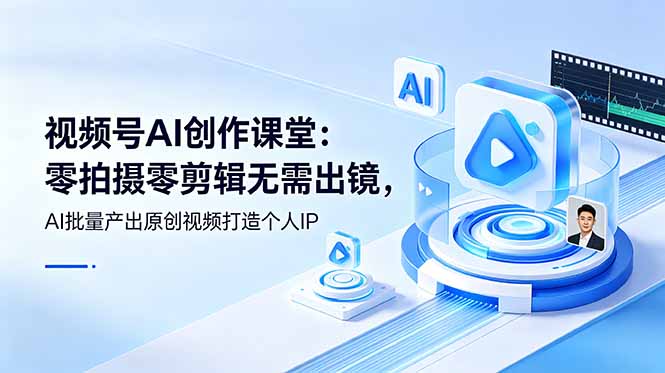视频号AI创作课堂：零拍摄零剪辑无需出镜，AI批量产出原创视频打造个人IP-知识星球