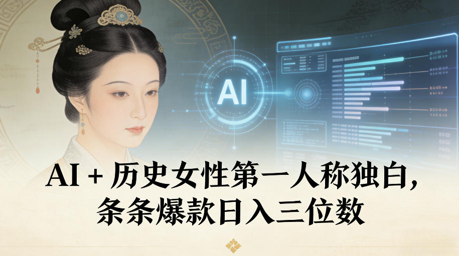 AI+历史女性第一人称独白，条条爆款日入三位数-知识星球