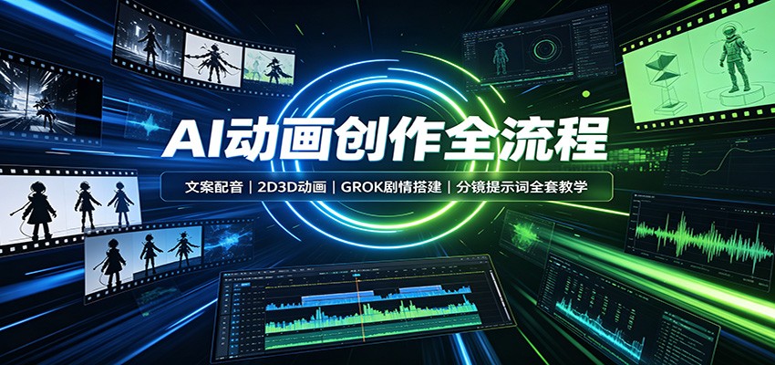 AI动画创作全流程：文案配音，2D3D动画，GROK剧情搭建，分镜提示词全套教学-知识星球