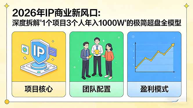 2026年IP商业新风口：深度拆解“1个项目3个人年入1000W”的极简超盘全模型-知识星球