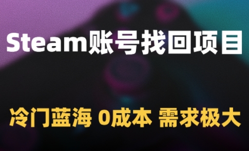 Steam账号找回项目，冷门蓝海，0成本，需求极大-知识星球