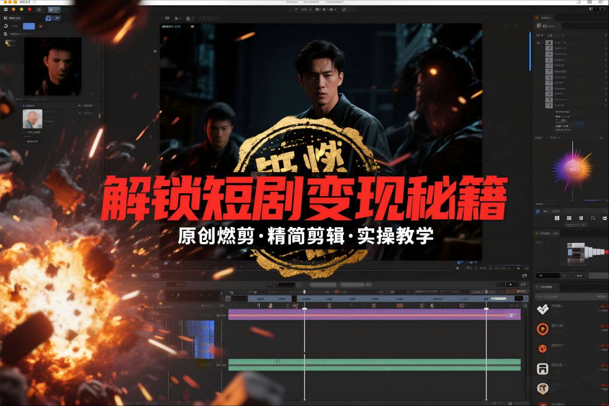 短剧拉新之原创燃剪精简剪辑实操课，解锁短剧变现秘籍-知识星球