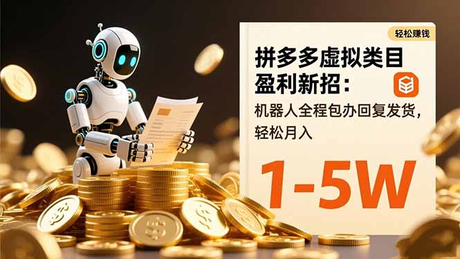 拼多多虚拟类目盈利新招:机器人全程包办回复发货,轻松月入 1-5W-知识星球