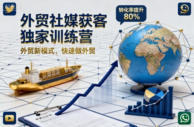 外贸社媒获客独家训练营,外贸新模式,快速做外贸(更新26年08月21日)