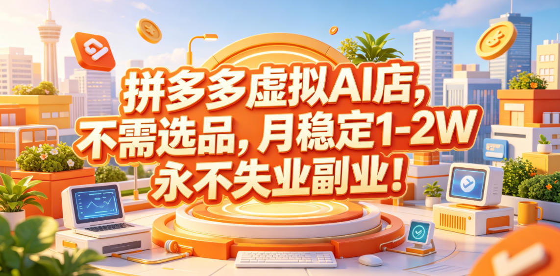 拼多多虚拟AI店，不需选品，月稳定1-2W，永不失业副业！【揭秘】-知识星球