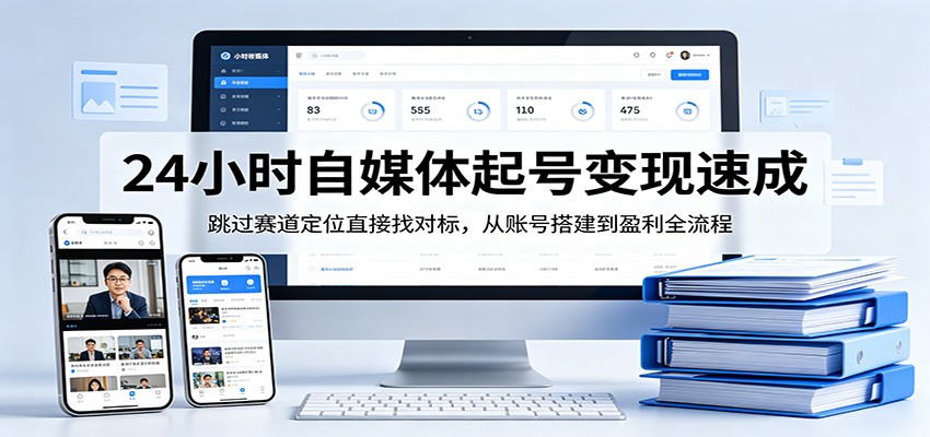 24小时自媒体起号变现速成，跳过赛道定位直接找对标，从账号搭建到盈利全流程-知识星球