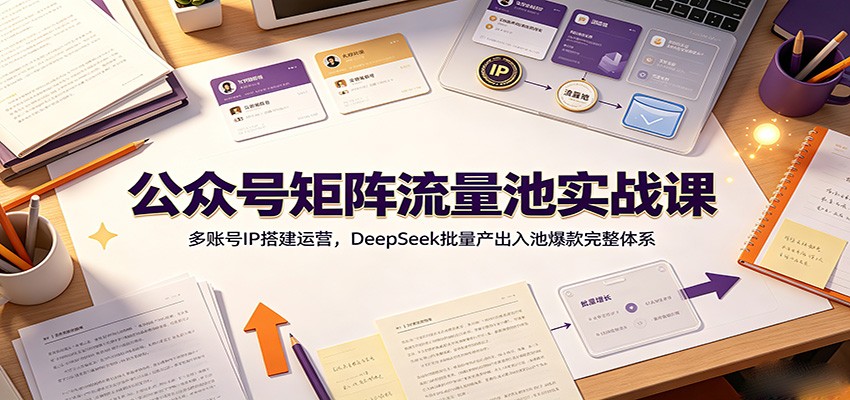 公众号矩阵流量池实战课：多账号IP搭建运营，DeepSeek批量产出入池爆款完整体系-知识星球