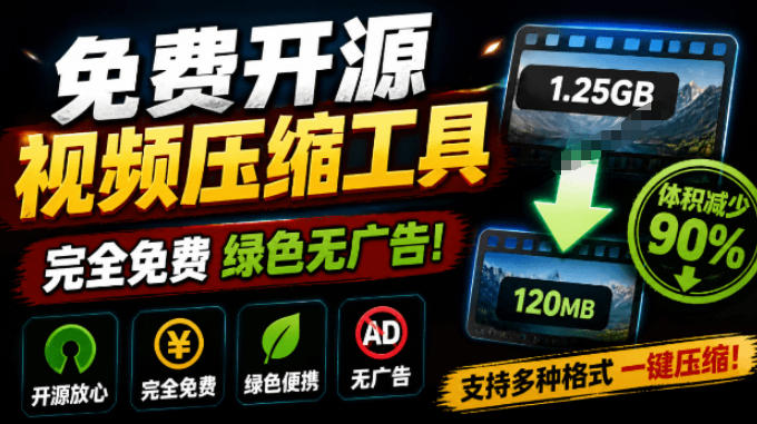 Github开源视频压缩瘦身工具，轻松压缩90%，并保持画质清晰，完全免费绿色无广告！VideoSlim-知识星球