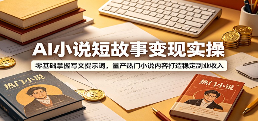 AI小说短故事变现实操：零基础掌握写文提示词，量产热门小说内容打造稳定副业收入-知识星球