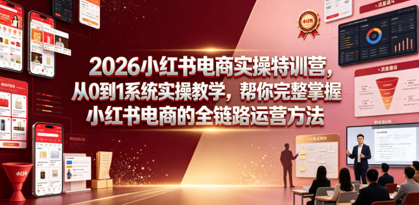 2026小红书电商实操特训营，从0到1系统实操教学，帮你完整掌握小红书电商的全链路运营方法-知识星球