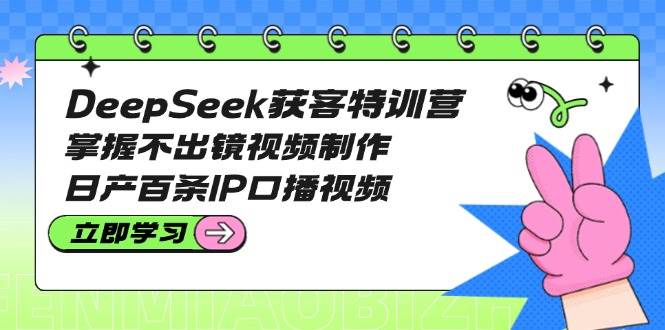 DeepSeek获客特训营：掌握不出镜视频制作，日产百条IP口播视频-小禾网创