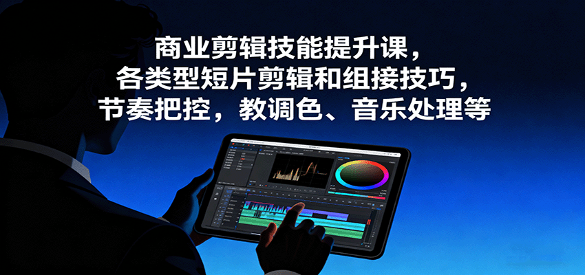 商业剪辑技能提升课，各类型短片剪辑和组接技巧，节奏把控，教调色、音乐处理等-知识星球