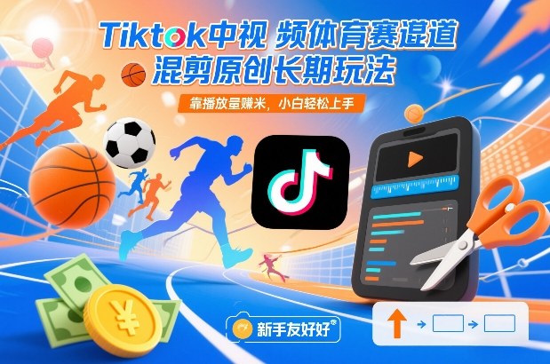 Tiktok中视频体育赛道混剪原创长期玩法,靠播放量賺米,小白轻松上手-知识星球