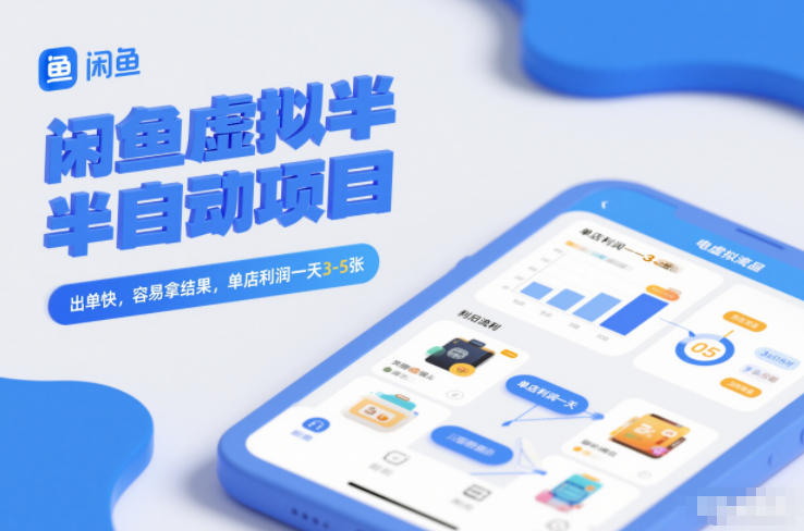 闲鱼虚拟半自动项目，出单快，容易拿结果，单店利润一天3-5张-知识星球