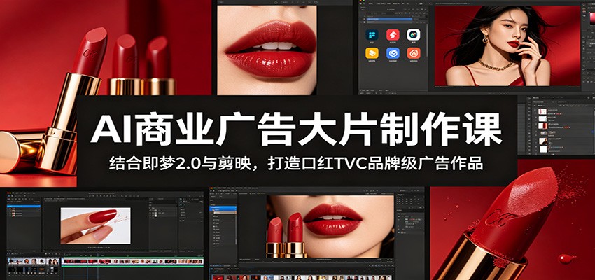 AI商业广告大片制作课：结合即梦2.0与剪映，打造口红TVC品牌级广告作品-知识星球