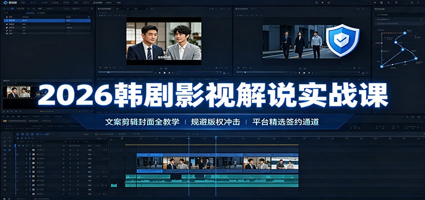 2026韩剧影视解说实战课：文案剪辑封面全教学，规避版权冲击平台精选签约通道-知识星球