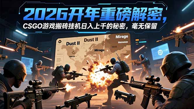 2026开年重磅解密，CSGO游戏搬砖挂机日入上千的秘密，毫无保留-知识星球