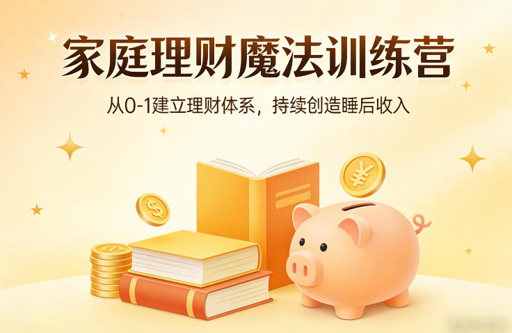 家庭理财魔法训练营，从0-1建立理财体系，持续创造睡后收入-知识星球