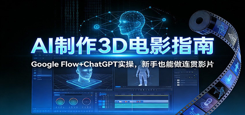 AI制作3D电影指南:Google Flow+ChatGPT实操,新手也能做连贯影片-知识星球